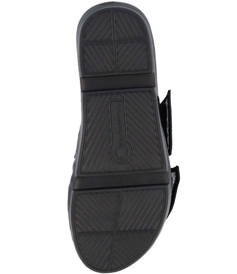 L'Amour Des Pieds Voleta Suede Knotted Embroidery Slide Sandals