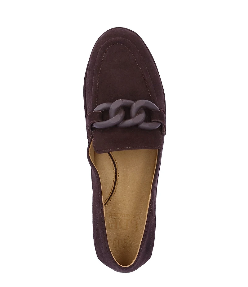 L'Amour Des Pieds Yozey Suede Chain Ornament Platform Driver Loafers