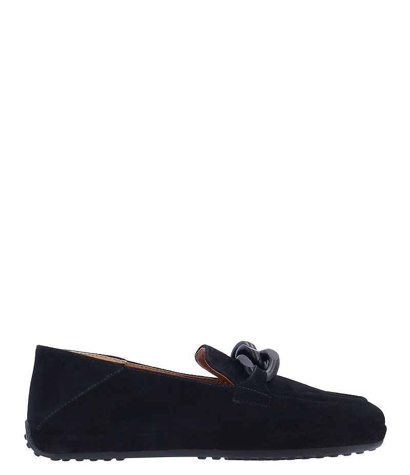 L'Amour Des Pieds Yozey Suede Chain Ornament Platform Driver Loafers