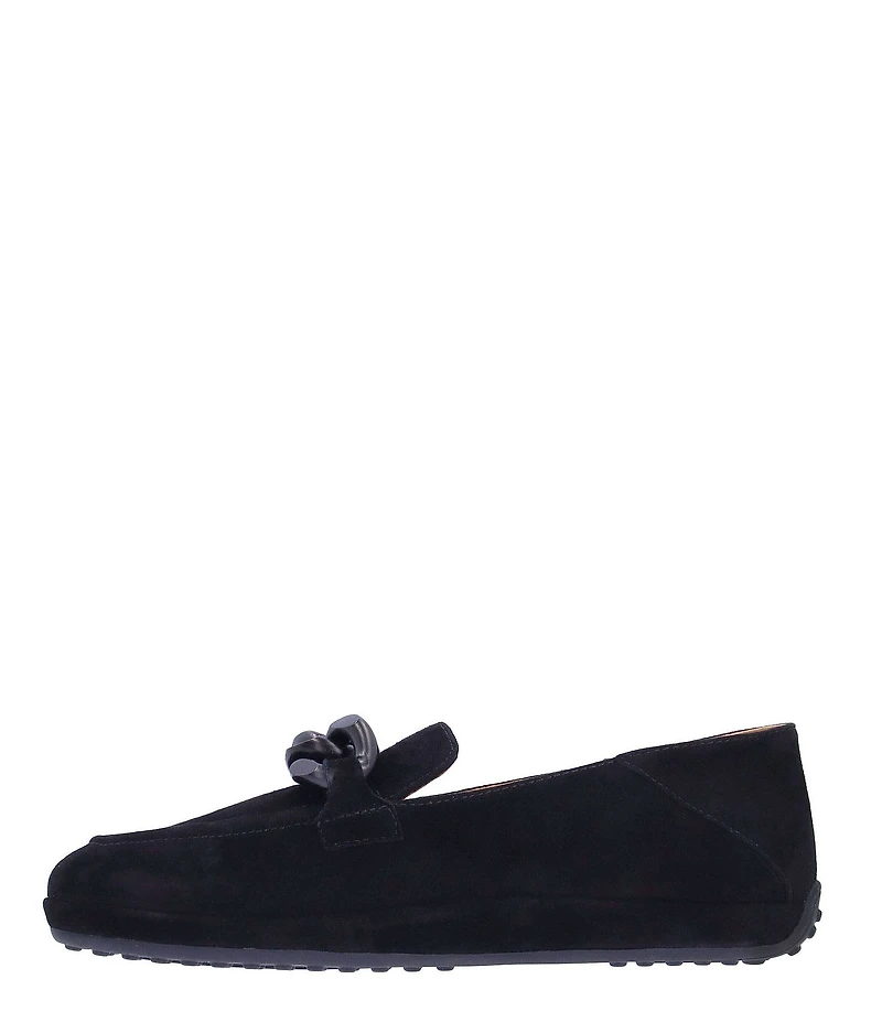 L'Amour Des Pieds Yozey Suede Chain Ornament Platform Driver Loafers