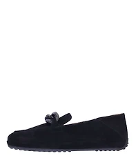 L'Amour Des Pieds Yozey Suede Chain Ornament Platform Driver Loafers