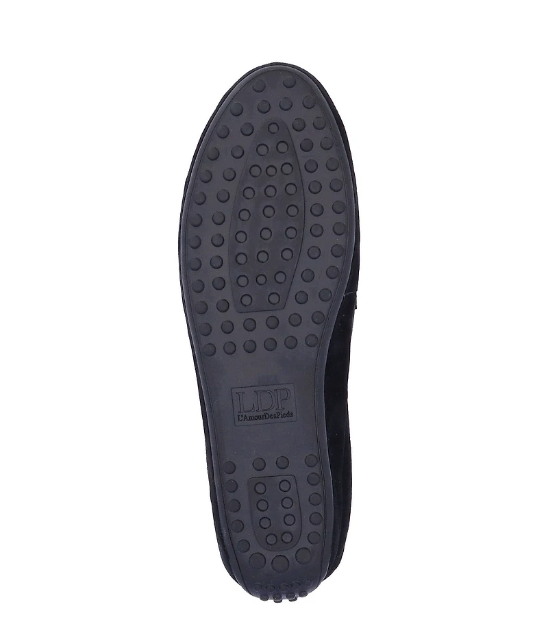 L'Amour Des Pieds Yozey Suede Chain Ornament Platform Driver Loafers