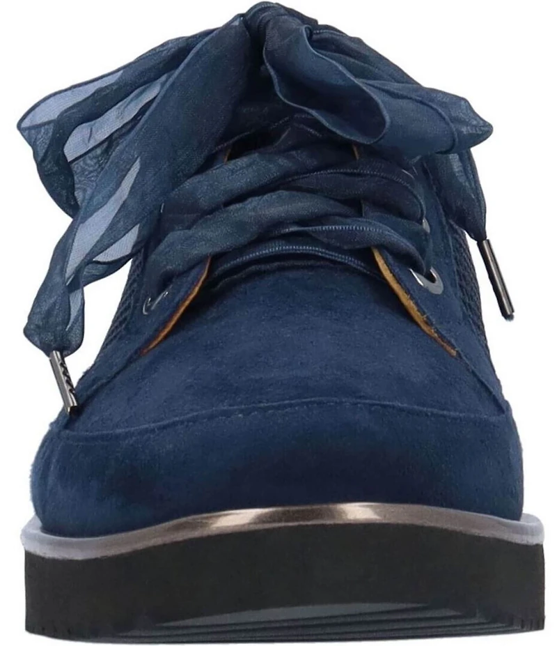 L'amour Des Pieds Zafira Kid Suede Perforated Lace Up Wedge Sneakers