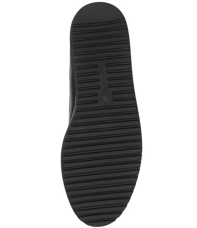 L'Amour Des Pieds Zalika Leather and Mesh Platform Wedge Mary Jane Pumps