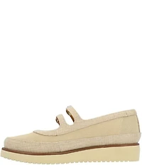 L'Amour Des Pieds Zalika Linen and Mesh Platform Wedge Mary Jane Pumps