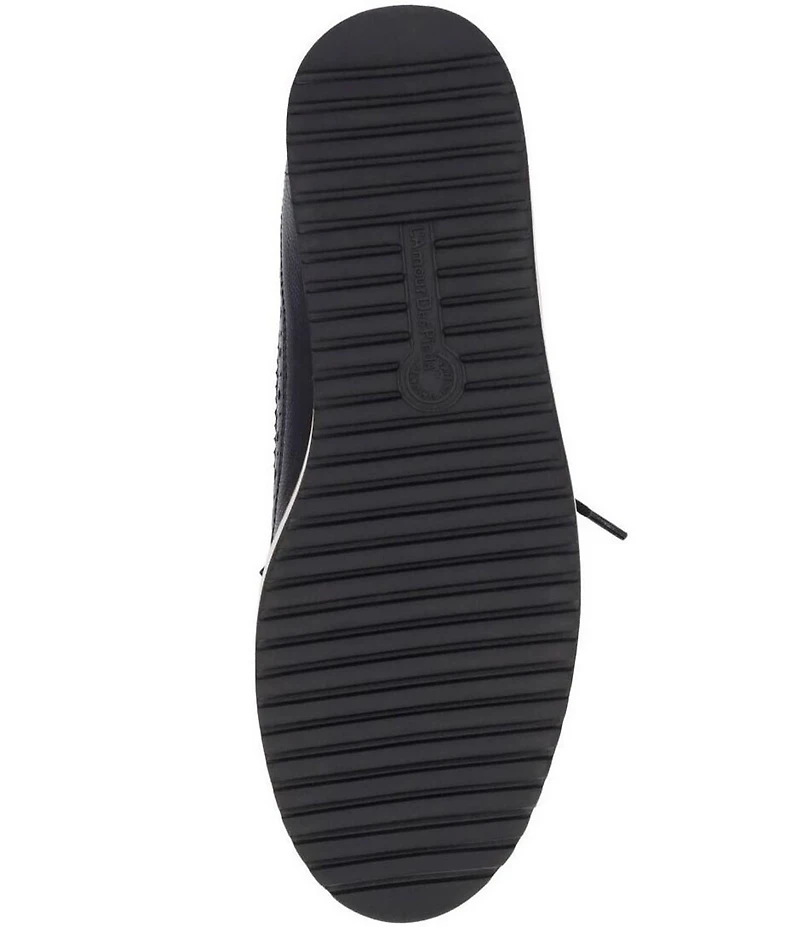 L'Amour Des Pieds Zorielle Leather and Suede Brogue Detail Platform Wedge Oxfords