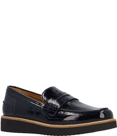 L'Amour Des Pieds Zyra Crinkle Patent Penny Loafers