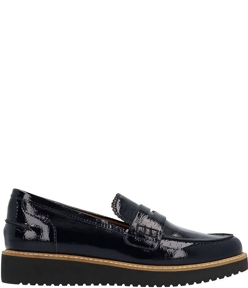 L'Amour Des Pieds Zyra Crinkle Patent Penny Loafers