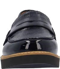 L'Amour Des Pieds Zyra Crinkle Patent Penny Loafers