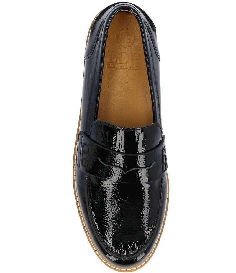 L'Amour Des Pieds Zyra Crinkle Patent Penny Loafers