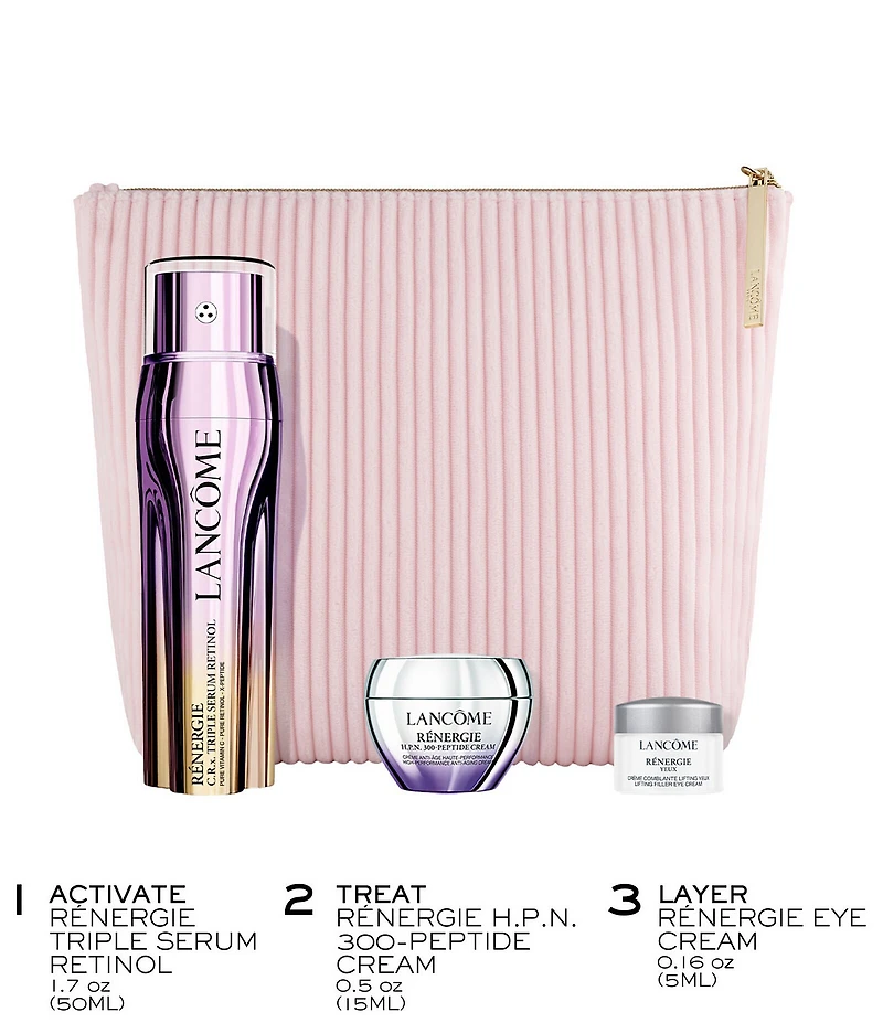 Lancome Renergie C.R.X. Triple Serum Retinol Skincare Gift Bag Set