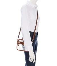 Landry Clear Camera Gold Hardware Contrast Trim Crossbody Bag