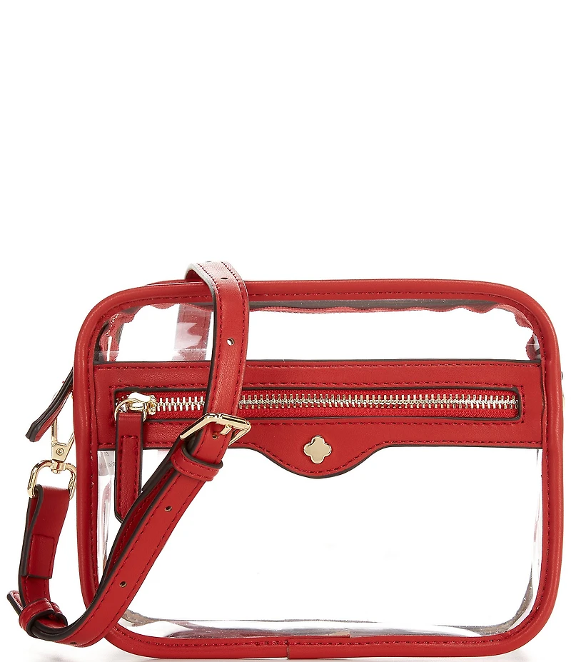 Landry Clear Camera Gold Hardware Contrast Trim Crossbody Bag