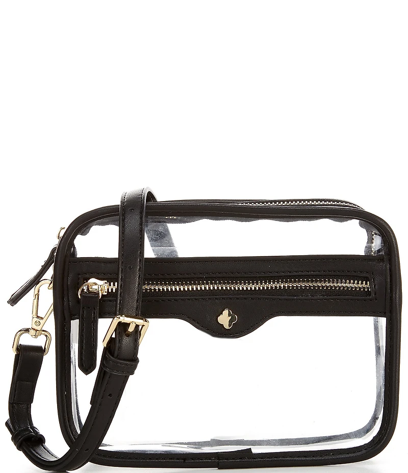 Landry Clear Camera Gold Hardware Contrast Trim Crossbody Bag