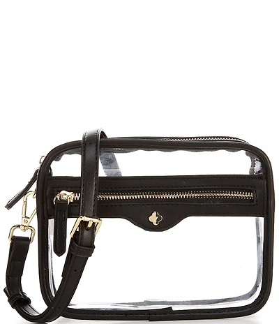 Landry Clear Camera Gold Hardware Contrast Trim Crossbody Bag