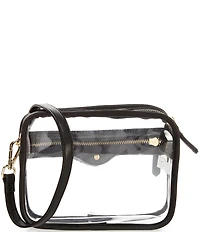 Landry Clear Camera Gold Hardware Contrast Trim Crossbody Bag