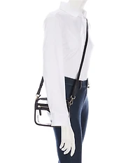 Landry Clear Camera Gold Hardware Contrast Trim Crossbody Bag