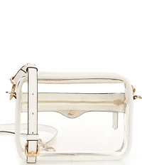 Landry Clear Camera Gold Hardware Contrast Trim Crossbody Bag