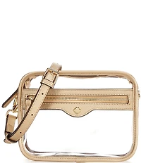Landry Clear Camera Gold Hardware Contrast Trim Crossbody Bag