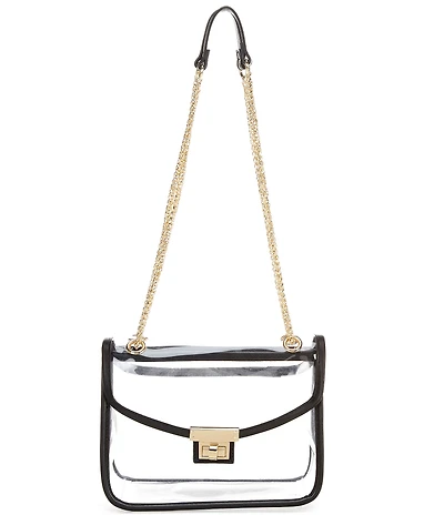 Landry Clear Lock Contrast Trim Crossbody Bag