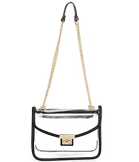 Landry Clear Lock Contrast Trim Crossbody Bag