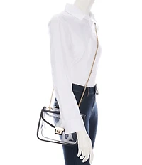 Landry Clear Lock Contrast Trim Crossbody Bag