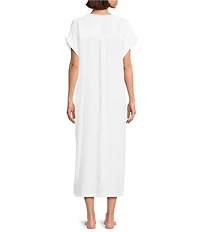 Landry Double Gauze Dobby Short Sleeve V-Neck Caftan