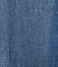 Landry Plus Size Solid Chambray Short Sleeve Split V-Neck Woven Caftan