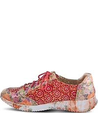 L'ARTISTE Jazzie Mixed Media Perforated Sneakers