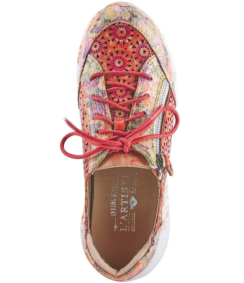 L'ARTISTE Jazzie Mixed Media Perforated Sneakers