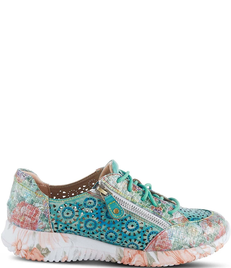 L'ARTISTE Jazzie Mixed Media Perforated Sneakers