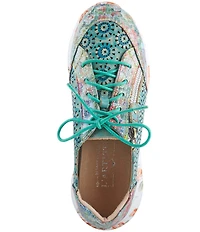 L'ARTISTE Jazzie Mixed Media Perforated Sneakers