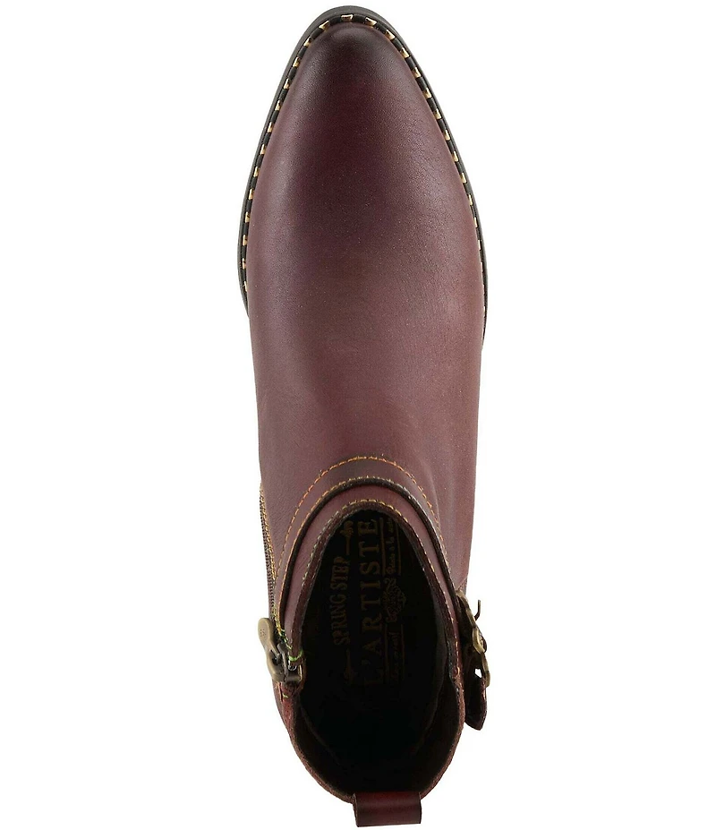 L'ARTISTE Acree Floral Embossed Leather Faux Fur Lined Booties