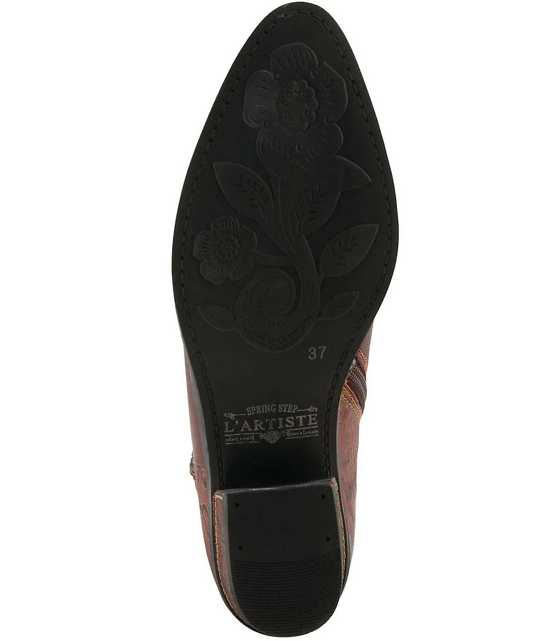 L'ARTISTE Acree Floral Embossed Leather Faux Fur Lined Booties