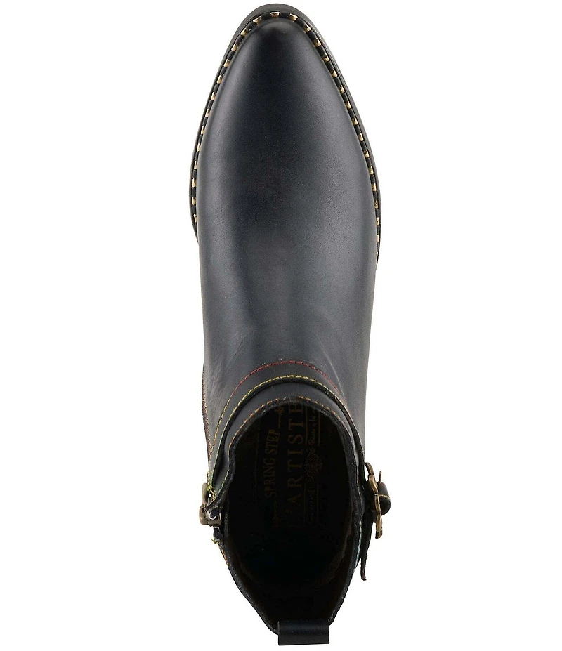 L'ARTISTE Acree Floral Embossed Leather Faux Fur Lined Booties