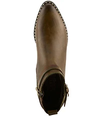 L'ARTISTE Acree Floral Embossed Leather Faux Fur Lined Booties