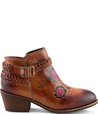 L'ARTISTE Across Leather Hand Painted Embossed Booties