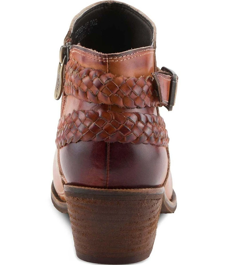L'ARTISTE Across Leather Hand Painted Embossed Booties