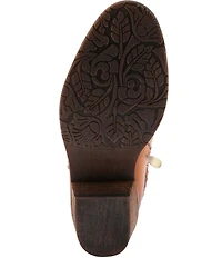L'ARTISTE Across Leather Hand Painted Embossed Booties