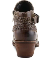 L'ARTISTE Across Leather Hand Painted Embossed Booties