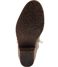 L'ARTISTE Across Leather Hand Painted Embossed Booties