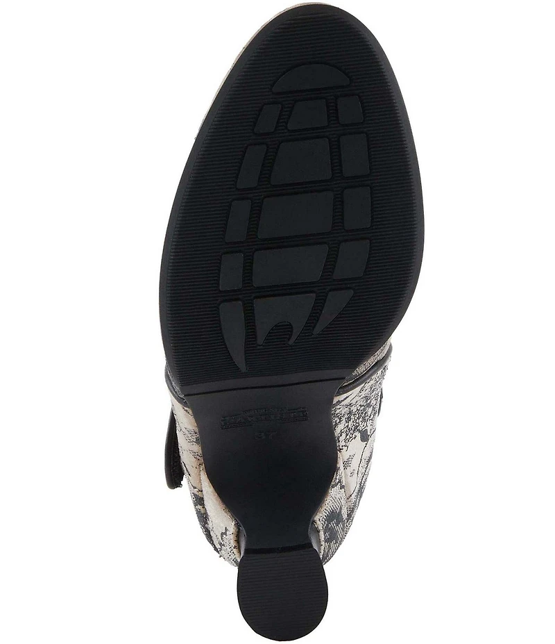 L'ARTISTE Adodora Tapestry Floral Print Velvet Buckle Hardware Mary Jane Pumps