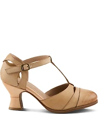L'ARTISTE Altamira Leather T-Strap Pumps