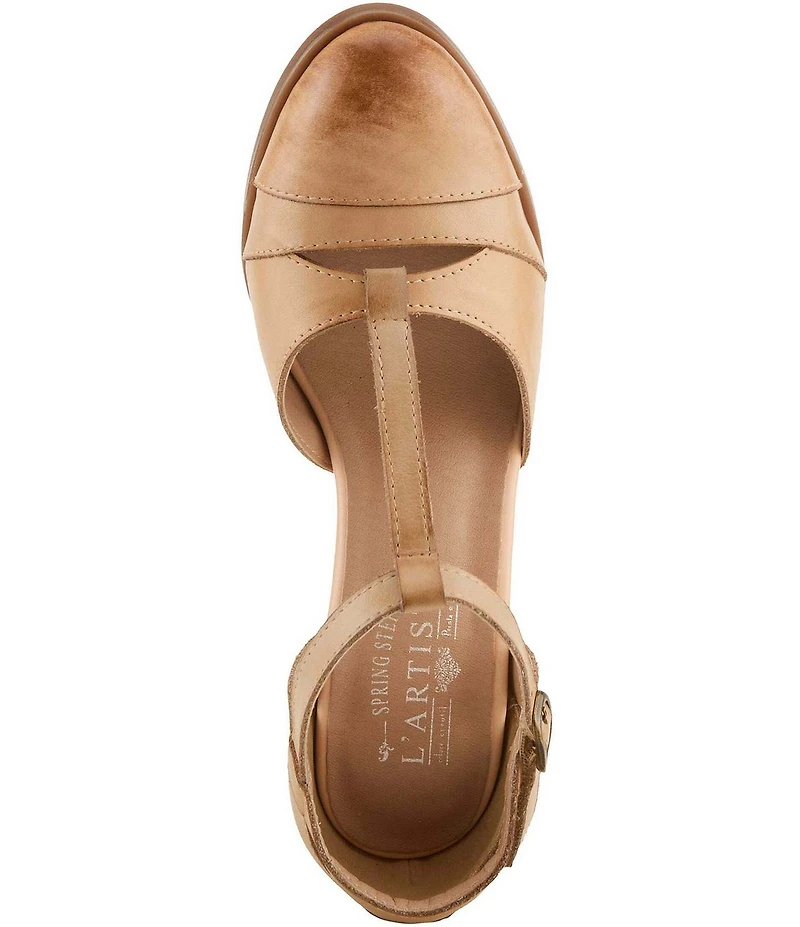 L'ARTISTE Altamira Leather T-Strap Pumps