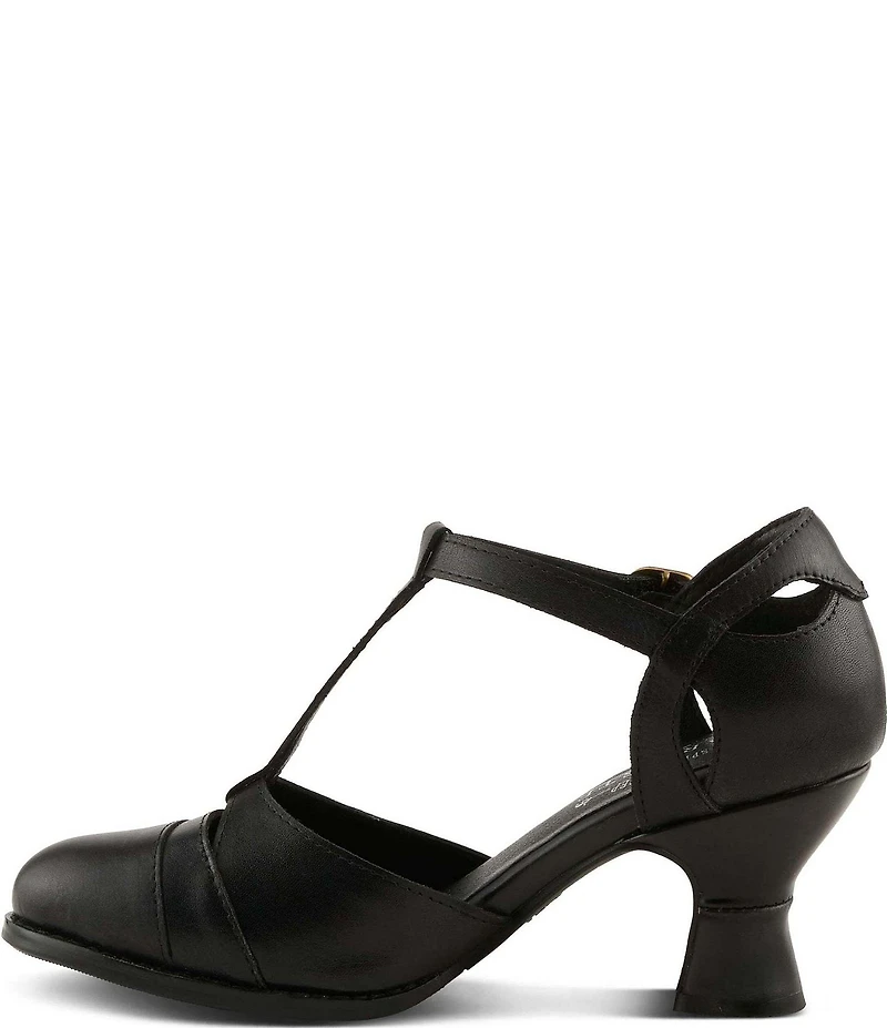 L'ARTISTE Altamira Leather T-Strap Pumps