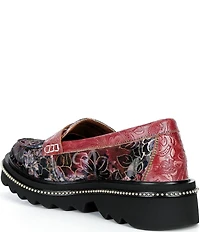 L'ARTISTE Altona Floral Printed Velvet Loafers