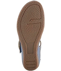 L'ARTISTE Americana Floral Perforated Leather Mary Jane Wedges