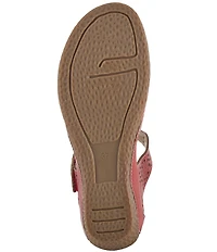 L'ARTISTE Americana Floral Perforated Leather Mary Jane Wedges