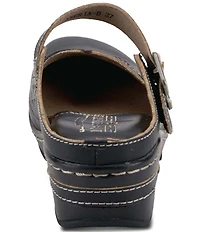 L'ARTISTE Aneria Laser Cut Leather Mary Jane Clogs