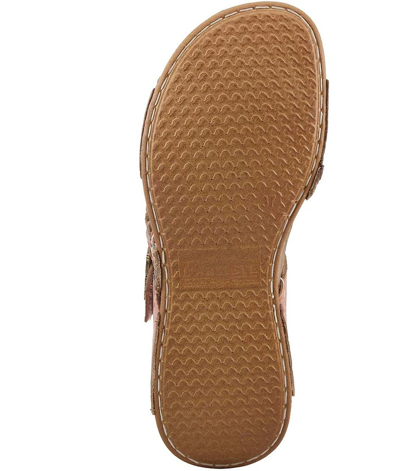 L'ARTISTE Astra Leather Buckle Hardware Slide Sandals